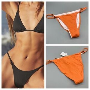 New! Free People x rhythm swim ring itsy pant bikini bottom orange 1905